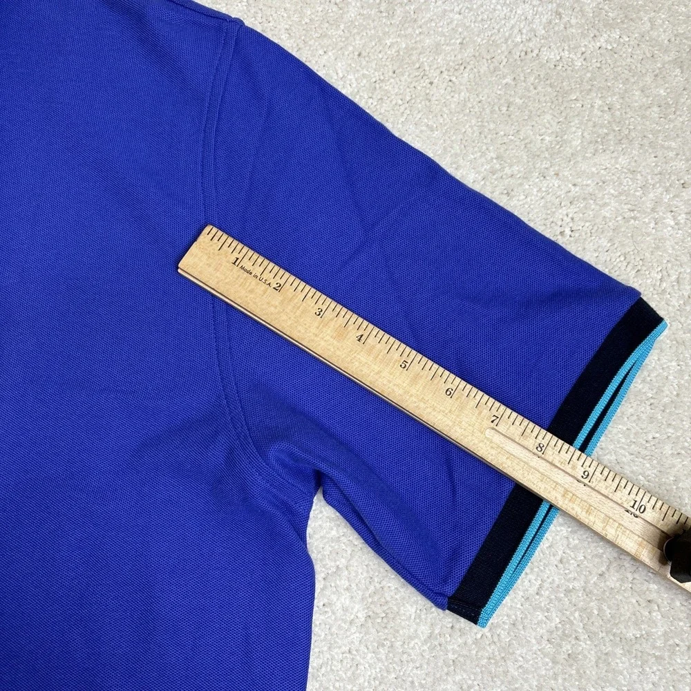 Psycho Bunny Men's Troy Logo‎ Pique Short Sleeve Polo Shirt Blue NWT Size 7